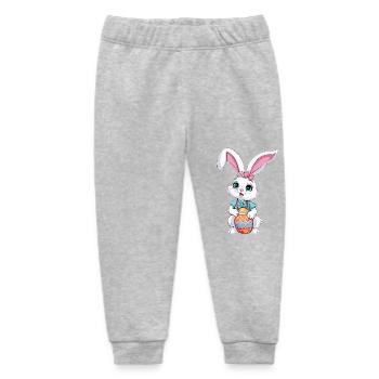 Easter bunny with Easter eggs - Baby Organic Sweatpants by Stanley/Stella - heather grey - Front