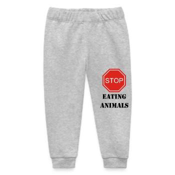 Stop eating animals - Baby Organic Sweatpants by Stanley/Stella - heather grey - Front