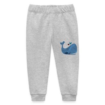 Blue Whale Bliss - Baby Organic Sweatpants by Stanley/Stella - heather grey - Front