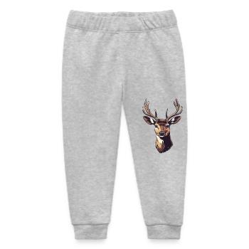 Deer Head - Baby Organic Sweatpants by Stanley/Stella - heather grey - Front