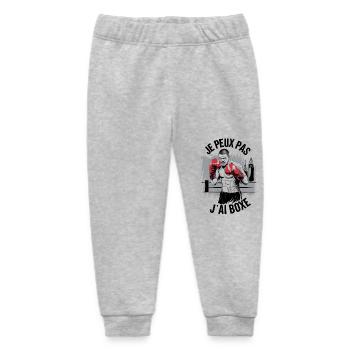 Je peux pas j'ai boxe - Pantalon de jogging bébé bio Stanley/Stella - gris chiné - Devant
