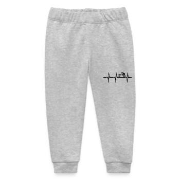 Heartbeat for downhill and mountain biking - Baby Organic Sweatpants by Stanley/Stella - heather grey - Front