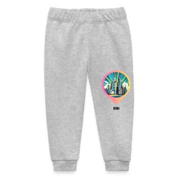 AI Design: Comic Cityscape of Dubai - Baby Organic Sweatpants by Stanley/Stella - heather grey - Front