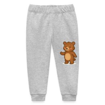 Bear Teddy Bear - Baby Organic Sweatpants by Stanley/Stella - heather grey - Front