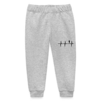Marathon heartbeat runner - Baby Organic Sweatpants by Stanley/Stella - heather grey - Front