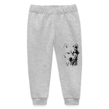 Vintage Hundeportrait für Hundebesitzer - Baby Organic Jogginghose Baby Tumbler von Stanley/Stella - Grau meliert - Vorne