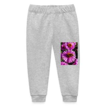 Italienische Gänseblümchen (auf Deutsch Berg-Aster Aster amellus - Baby Organic Jogginghose Baby Tumbler von Stanley/Stella - Grau meliert - Vorne