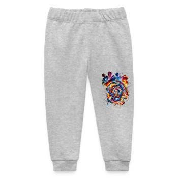 Wirbelnder Wirbel aus Farben - Baby Organic Jogginghose Baby Tumbler von Stanley/Stella - Grau meliert - Vorne