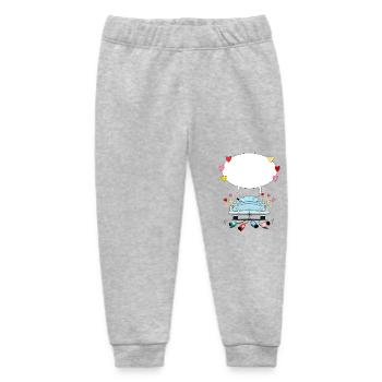 Wedding car with speech bubble in turquoise - Baby Organic Sweatpants by Stanley/Stella - heather grey - Front