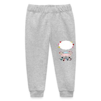 Wedding car with speech bubble in pink - Baby Organic Sweatpants by Stanley/Stella - heather grey - Front