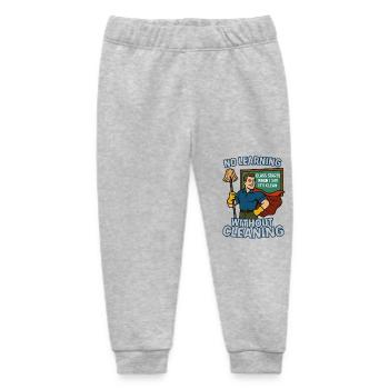 Learning without cleanliness – superhero - Baby Organic Sweatpants by Stanley/Stella - heather grey - Front