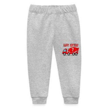 Concrete mixer Happy Birthday 7 - Baby Organic Sweatpants by Stanley/Stella - heather grey - Front