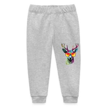 Jack das bebrillte Reh - Baby Organic Jogginghose Baby Tumbler von Stanley/Stella - Grau meliert - Vorne