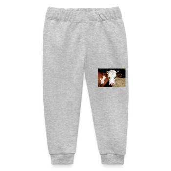 Affiche de vache - Pantalon de jogging bébé bio Stanley/Stella - gris chiné - Devant