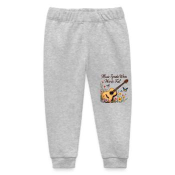 Music speaks when words can't - Baby Organic Sweatpants by Stanley/Stella - heather grey - Front