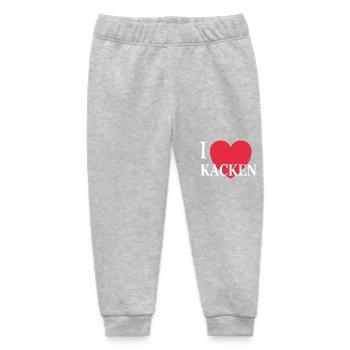 I love poop satire humor funny sayings - Baby Organic Sweatpants by Stanley/Stella - heather grey - Front