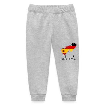 Spanien und Deutschland - Baby Organic Jogginghose Baby Tumbler von Stanley/Stella - Grau meliert - Vorne