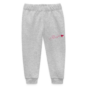 Coeur d’avion en papier - Pantalon de jogging bébé bio Stanley/Stella - gris chiné - Devant