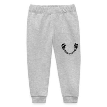 Flower tendril in a semicircle - Baby Organic Sweatpants by Stanley/Stella - heather grey - Front