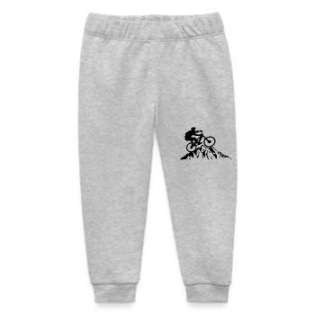 MTB Bountainbike Mountains Downhill Design - Baby Organic Sweatpants by Stanley/Stella - heather grey - Front