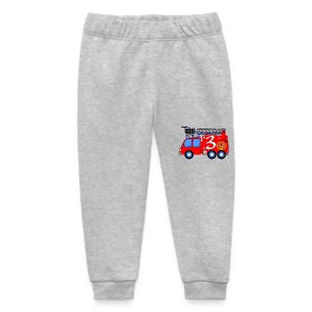 Fire engine 3 birthday children - Baby Organic Sweatpants by Stanley/Stella - heather grey - Front