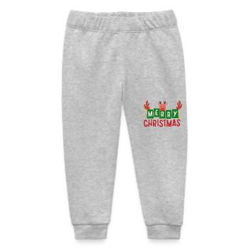 Merry Christmas funny Reindeer - Baby Organic Sweatpants by Stanley/Stella - heather grey - Front