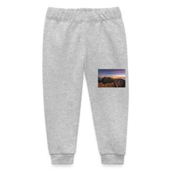 Alpenglow on the summit of mt Olympus in Greece - Baby Organic Sweatpants by Stanley/Stella - heather grey - Front