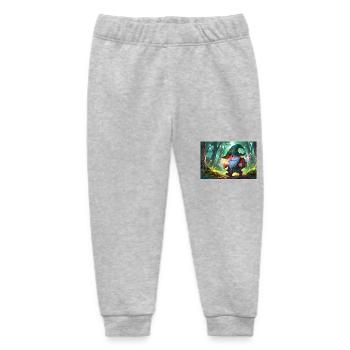 Abenteurer-Gnom Zwerg im verzauberten Fantasy Wald - Baby Organic Jogginghose Baby Tumbler von Stanley/Stella - Grau meliert - Vorne