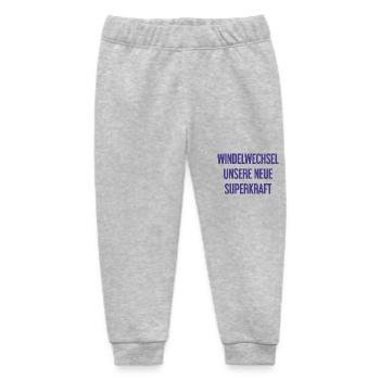 Diaper change – our new superpower - Baby Organic Sweatpants by Stanley/Stella - heather grey - Front