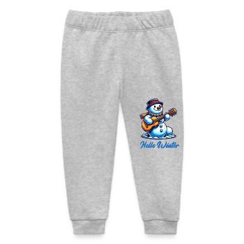 Snowman Guitar Winter - Baby Organic Sweatpants by Stanley/Stella - heather grey - Front