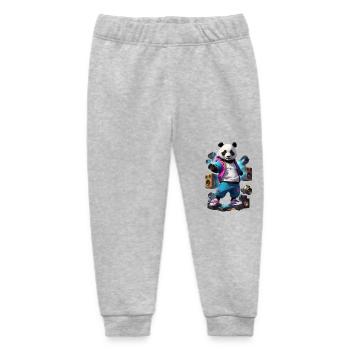 Breakdance Panda - Baby Organic Sweatpants by Stanley/Stella - heather grey - Front
