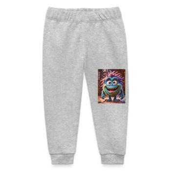 Happy Halloween, süß, Monster, wilde Haare, gruselig, lustig - Baby Organic Jogginghose Baby Tumbler von Stanley/Stella - Grau meliert - Vorne