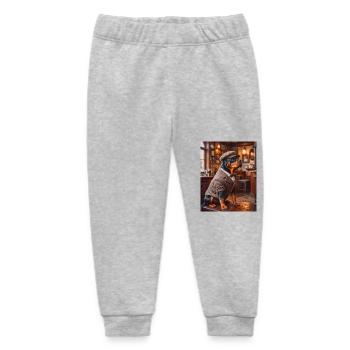 Rottweiler wearing 1920s suit cute dogs - Baby Organic Sweatpants by Stanley/Stella - heather grey - Front