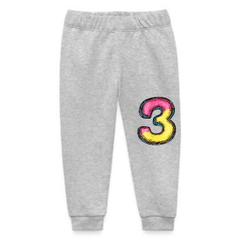 3 Symbole numérique - Pantalon de jogging bébé bio Stanley/Stella - gris chiné - Devant