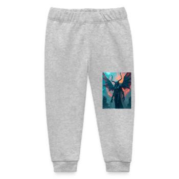 Chernobog, Slavic dark god of chaos and destructio - Baby Organic Sweatpants by Stanley/Stella - heather grey - Front