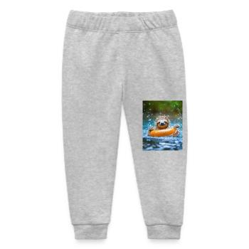 Sloth bathing, funny animals for kids - Baby Organic Sweatpants by Stanley/Stella - heather grey - Front