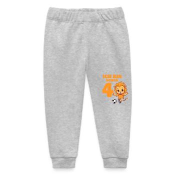 Football Birthday Leo Zodiac 4 Years Boy - Baby Organic Sweatpants by Stanley/Stella - heather grey - Front