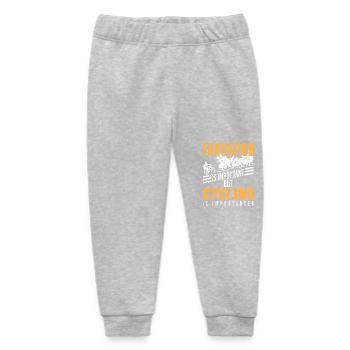 Education Matters But Cycling Matters More - Baby Organic Sweatpants by Stanley/Stella - heather grey - Front