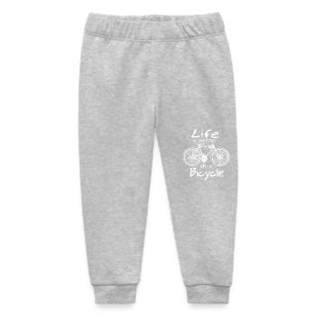 Life Is Better on Two Wheels Cycling Quote - Baby Organic Sweatpants by Stanley/Stella - heather grey - Front