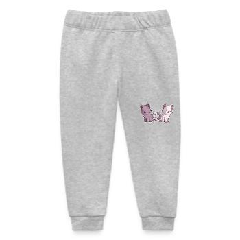 Katzenliebe – Zwei Herzen, Ein Schweif - Baby Organic Jogginghose Baby Tumbler von Stanley/Stella - Grau meliert - Vorne