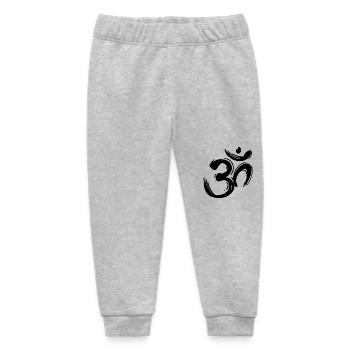 Om sign black - Baby Organic Sweatpants by Stanley/Stella - heather grey - Front