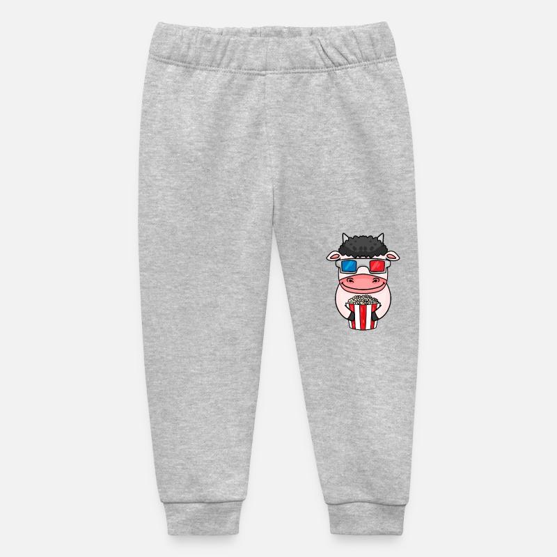 Vache Cinéma Popcorn - Pantalon de jogging bébé bio Stanley/Stella - gris chiné