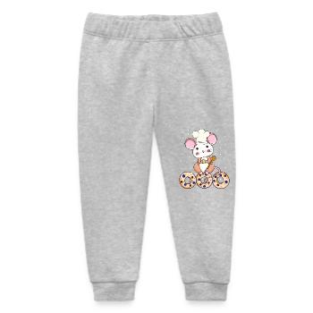 Mouse Baker Xmas Christmas Christmas Child - Baby Organic Sweatpants by Stanley/Stella - heather grey - Front