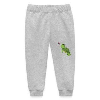 Schildkröte mit Schmetterling Reptil Wasser - Baby Organic Jogginghose Baby Tumbler von Stanley/Stella - Grau meliert - Vorne