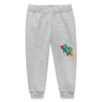 Dino auf einer Rakete Dinosaurier Reptil - Baby Organic Jogginghose Baby Tumbler von Stanley/Stella - Grau meliert - Vorne