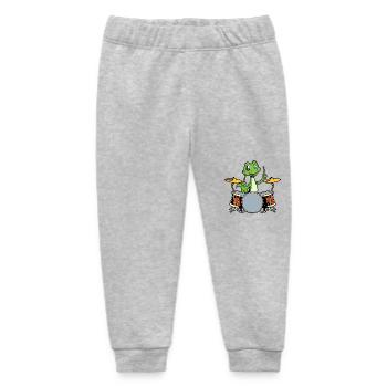 Comic Gecko Schlagzeuger - Baby Organic Jogginghose Baby Tumbler von Stanley/Stella - Grau meliert - Vorne
