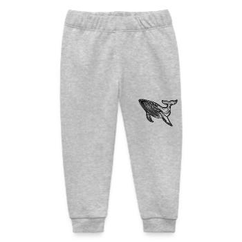 Whale Vintage Sea Creature No Plastic in living space - Baby Organic Sweatpants by Stanley/Stella - heather grey - Front