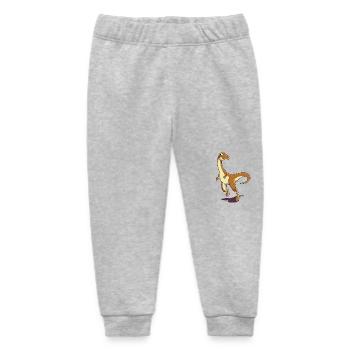 Dessin animé Gallimimus - Pantalon de jogging bébé bio Stanley/Stella - gris chiné - Devant