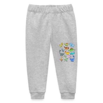 Many kawaii dinosaurs - Baby Organic Sweatpants by Stanley/Stella - heather grey - Front