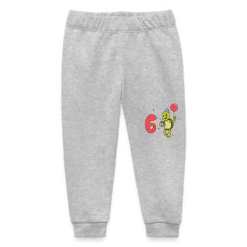 With turtle - children's birthday 6 years - Baby Organic Sweatpants by Stanley/Stella - heather grey - Front